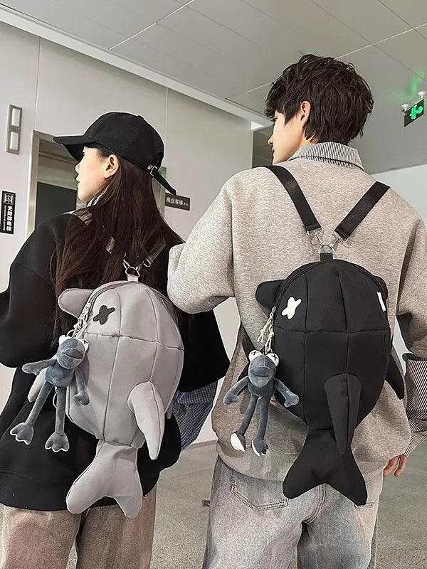 Whale Design Dual Shoulder Backpack Unisex Street Style Cycling Bag - APEX RITUAL women's bags