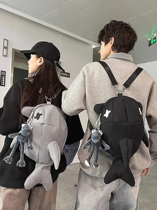 Whale Design Dual Shoulder Backpack Unisex Street Style Cycling Bag - APEX RITUAL women's bags