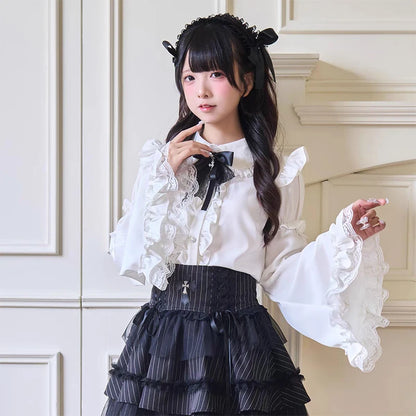Women's Jirai Kei Lolita Long-Sleeve Blouse