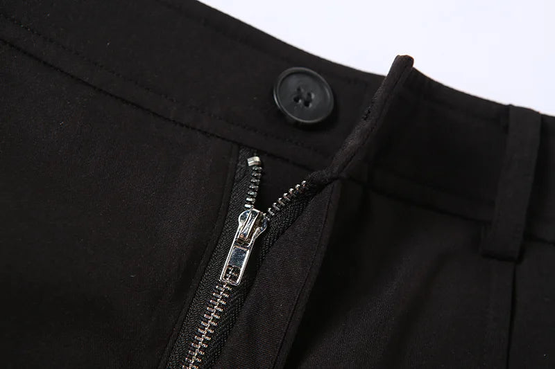 Women Midi Skirts Goth Dark Grunge Casual Tag Split Mall Gothic Punk High Raise Slim Long Skirt Y2k Sexy Fashion Streetwear