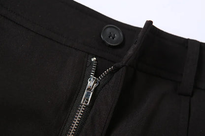 Women Midi Skirts Goth Dark Grunge Casual Tag Split Mall Gothic Punk High Raise Slim Long Skirt Y2k Sexy Fashion Streetwear