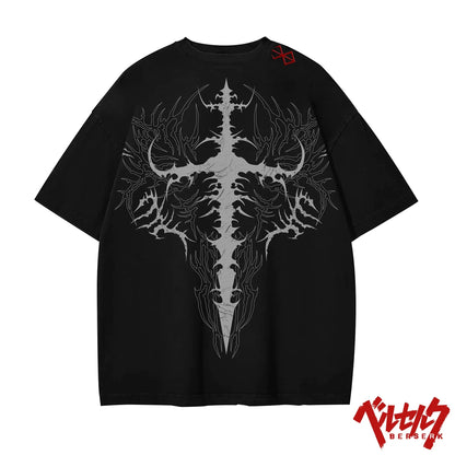 T shirt Men Dark Oversized Cotton Tee Skull Print Workout Gym Top Streetwear Fitness Clothing Alternative Fashion