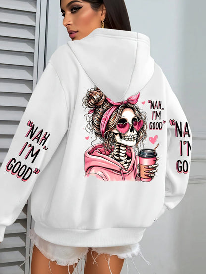 Apex Ritual Women's Graphic Hoodie – Loose-Fit Fleece Pullover