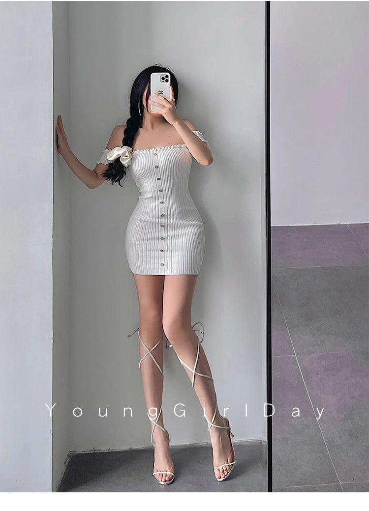 Women's One-Shoulder Knit Mini Dress