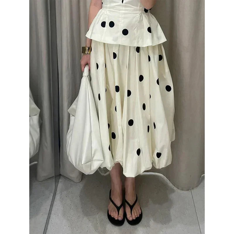 Vintage Polka Dot Backless Tank Tops Sexy Summer Street Chic Slim Deep V Neck Vest Casual Ruffles Sleeveless Tops Woman 2026