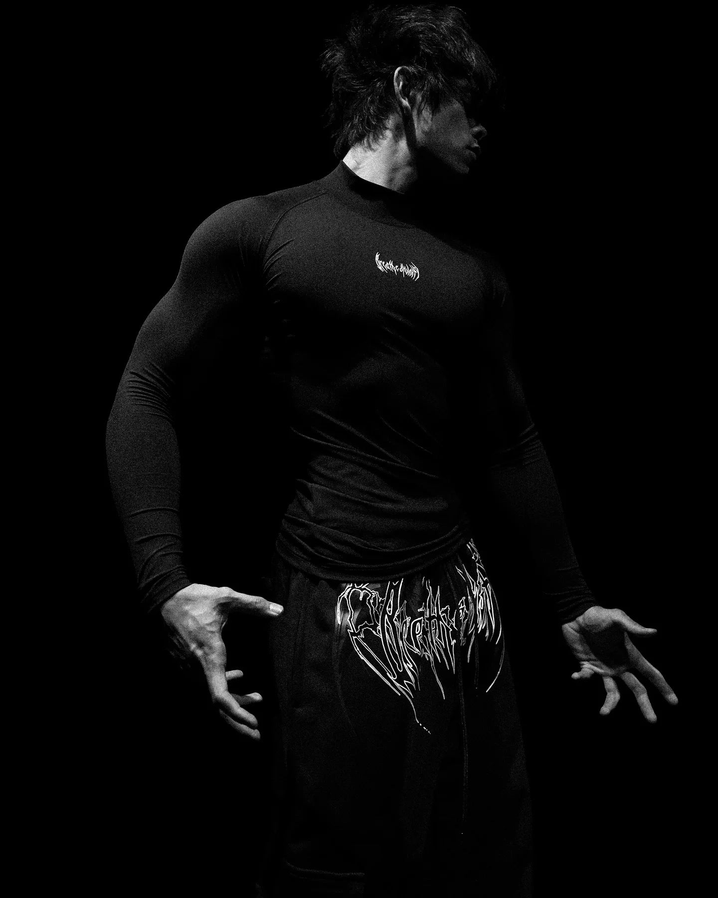 01-Men's Compression Long Sleeve Sports Shirt Workout Tops Gym Compression Breathable High Stretch