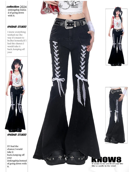 Women's Y2K Gothic Streetwear Jeans