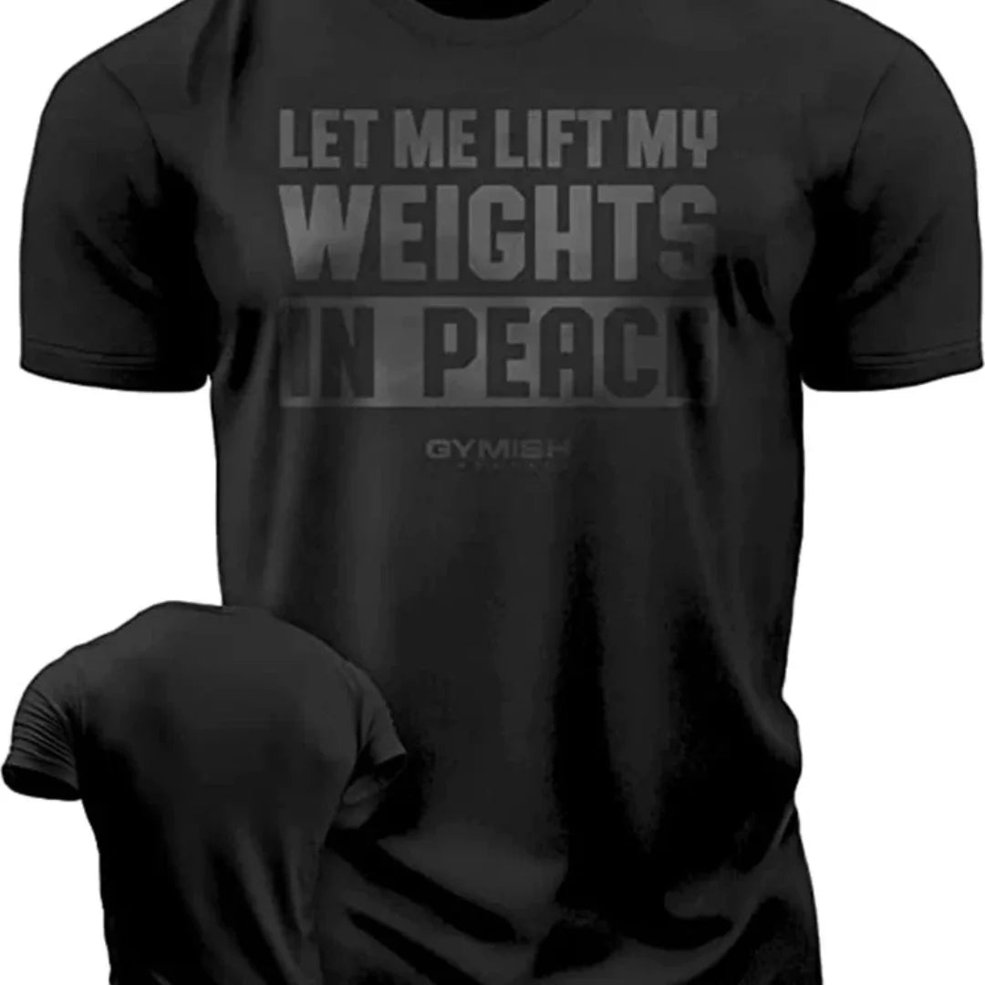 Apex Ritual Men's GYM Letter Print T-Shirt – Breathable Cotton Training Tee