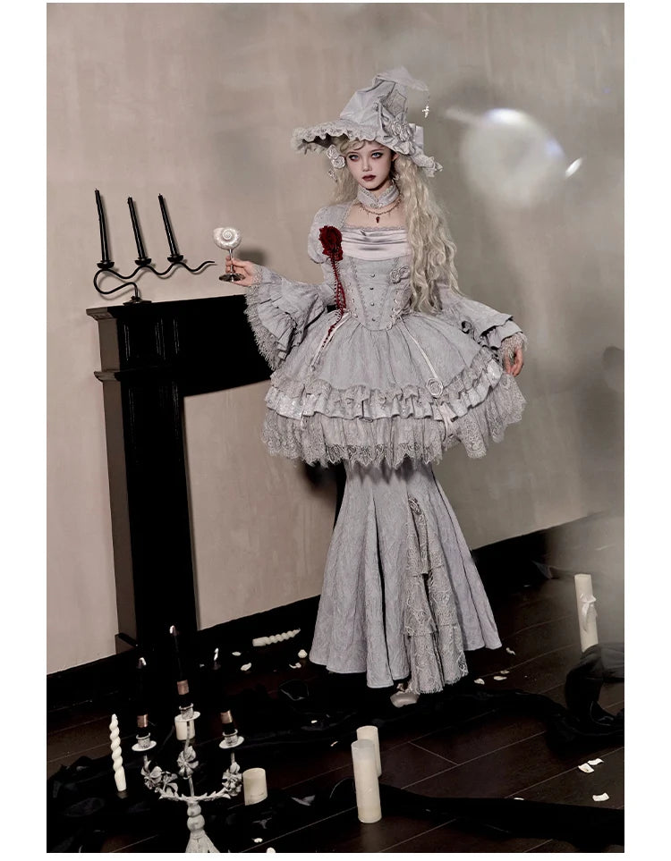 Women's Gothic Camisole Fishtail Skirt Set
