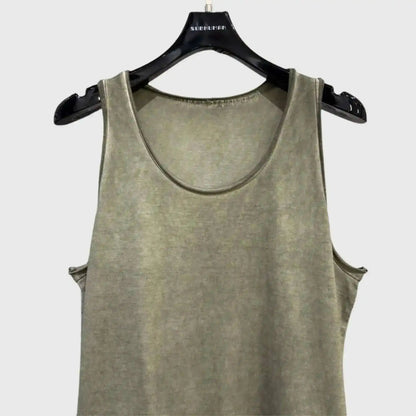 HKSH Spring Summer New Men Dark Punk Waste Land Style Trend Spliced Niche Design Sleeveless T-shirt Dark Cotton Tank Tops HK4539