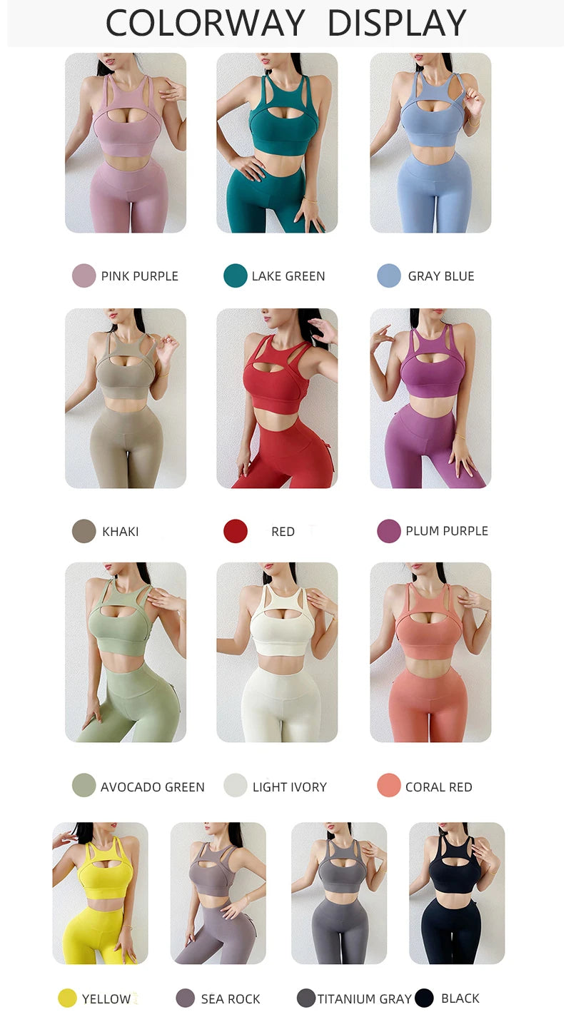 TRY TO BN Sports Yoga Bra Gym Woman Hollow Push Up High Impact Shockproof Underwear Fitness Naked Crop Top Mujer Workout Clothes