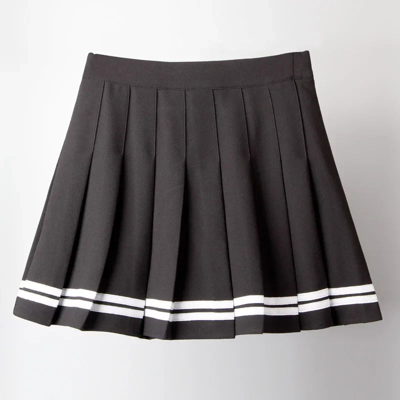 Women's Black Gothic Pleated Mini Skirt