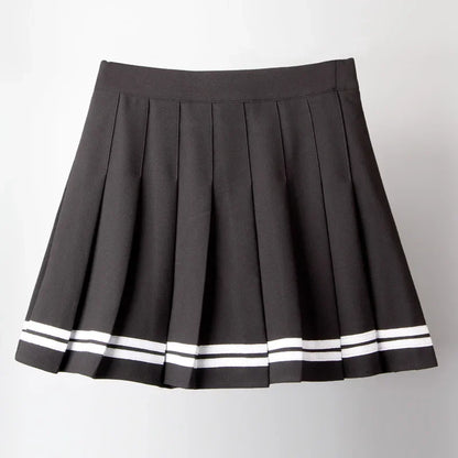 Women's Black Gothic Pleated Mini Skirt