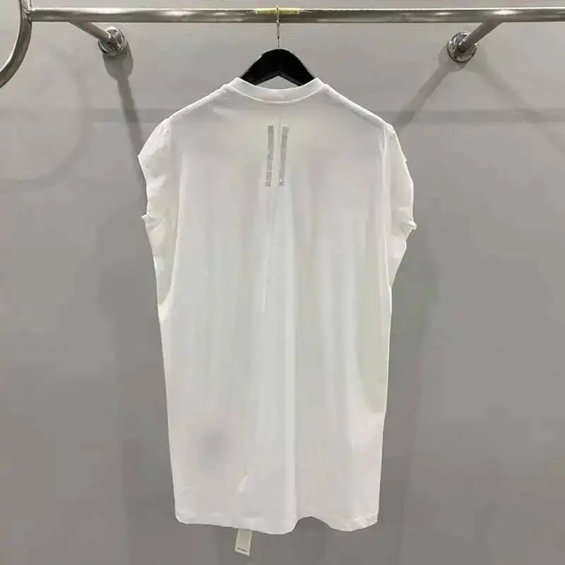 HKSH Summer New Men's Tide Dark Cotton T-shirt Classic Large Size Loose Ragged Edge Solid Color Tank Tops Chic Punk Vest HK2022