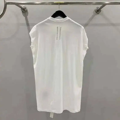 HKSH Summer New Men's Tide Dark Cotton T-shirt Classic Large Size Loose Ragged Edge Solid Color Tank Tops Chic Punk Vest HK2022