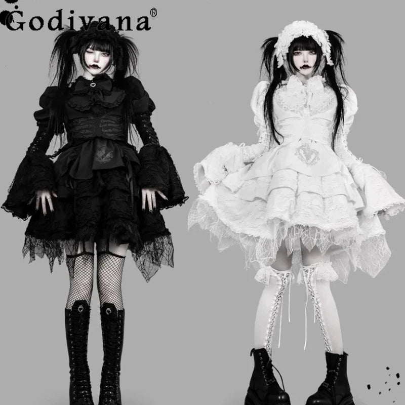 Women's Harajuku Gothic Lolita Mini Dress