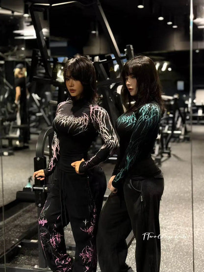 Women's Gothic High-Neck Compression Long-Sleeve Top - APEX RITUAL women's tops