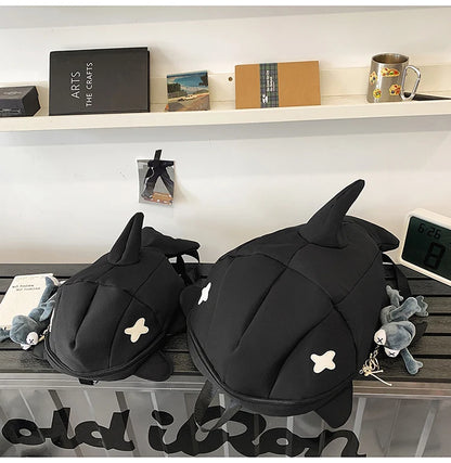 Whale Design Dual Shoulder Backpack Unisex Street Style Cycling Bag Fashionable Student Backpack for Men And Women