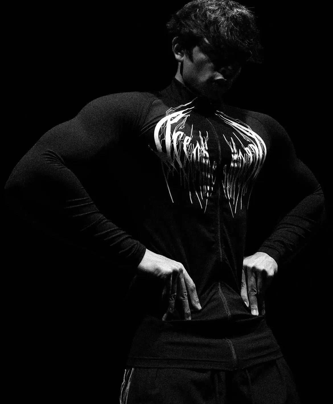 Gothic-Style Stretchy Slim Fit Fitness Sports Zip-Up Long-Sleeve Cardigan Jacket for Men And Women
