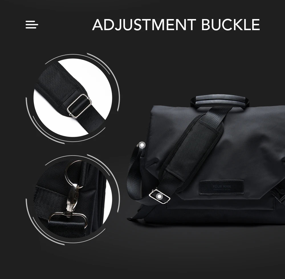 MATE ELAN Waterproof Business Men's Messenger Bag, Multi-functional Laptop Case, Casual Large Capacity Crossbody Bag for Men