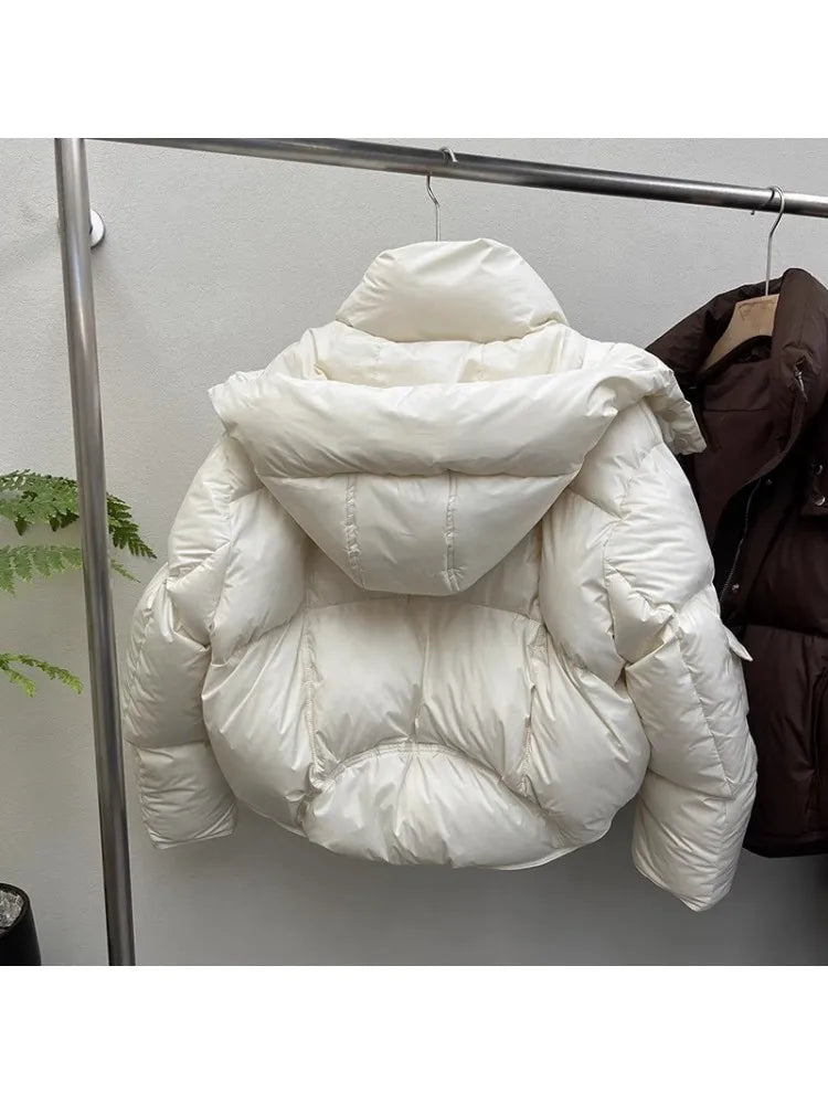 2024 Oversize Cotton Jaet Women's Loose Bread Sle ort Coat Small Design Sense Friend Matching Thiened Polyester Filling