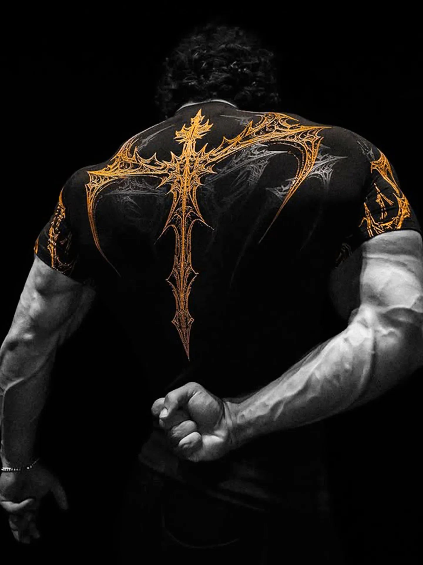 Gothic Battle Axe Short Sleeved Men's Quick Drying Stretch Fitness Suit For Summer Sports With Tight Compression Cuffs T-shirt
