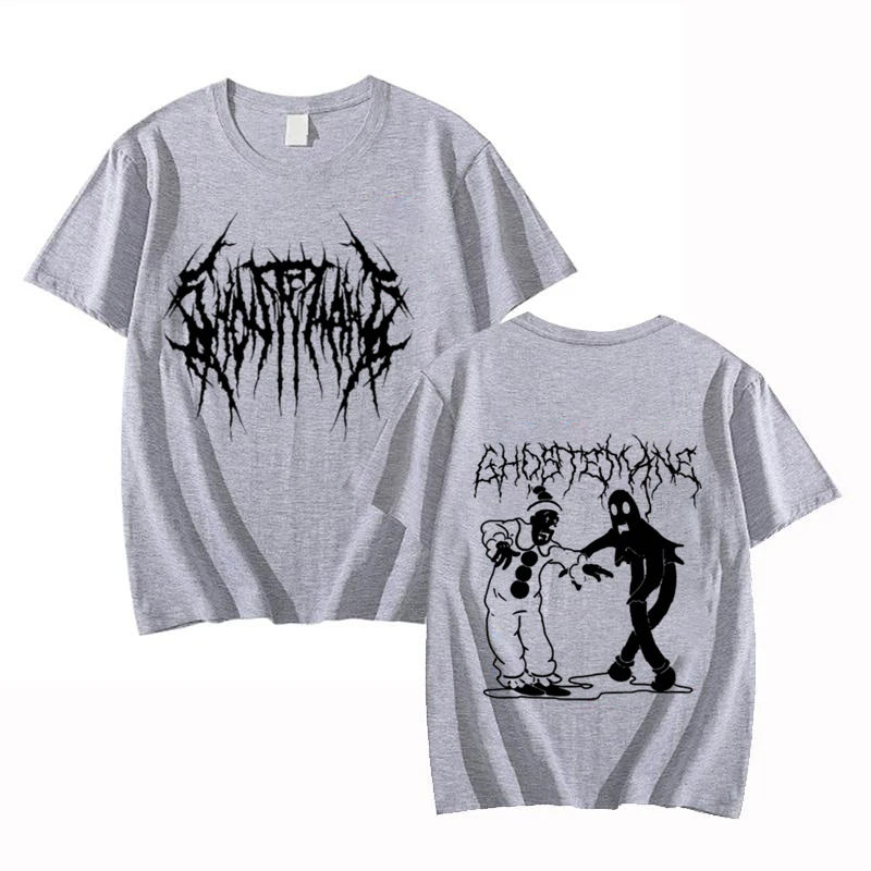 New Ghostemane Double Sided Print T-shirt Men Women Fashion Hip Hop Metal Gothic Rock T Shirt Oversized Loose Streetwear Top