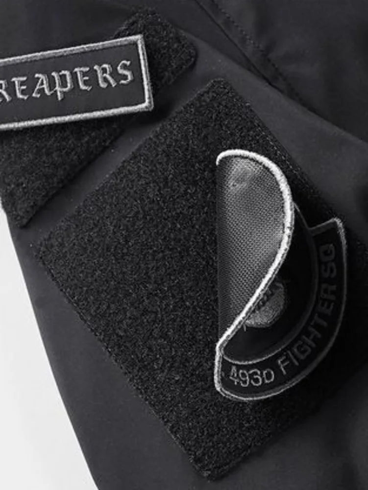 God of Death Bomber Jacket Chest Pocket Techwear Men Punk Hip Hop Tactical Streetwear Black Varsity Jackets Oversized MA1 Coats