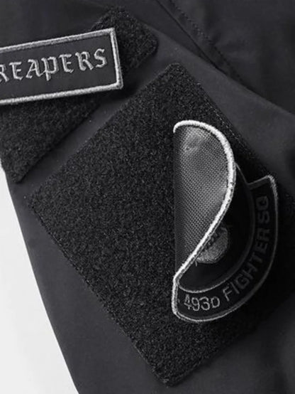 God of Death Bomber Jacket Chest Pocket Techwear Men Punk Hip Hop Tactical Streetwear Black Varsity Jackets Oversized MA1 Coats