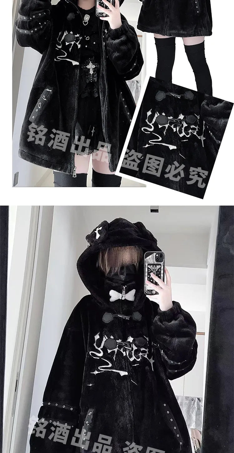 Women's Y2K Punk Puppy Hooded Jacket