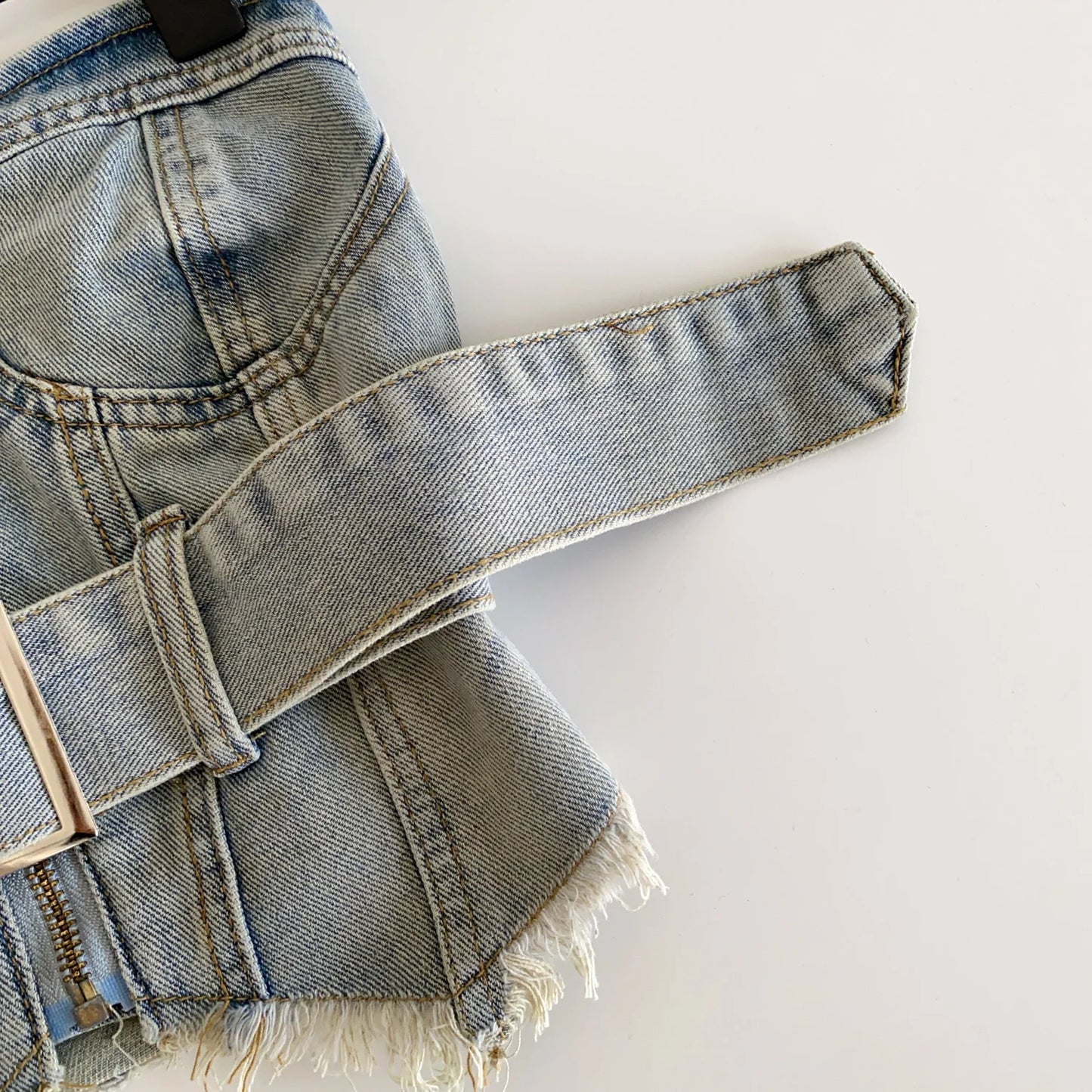 SINGREINY Vintage Denim Strapless Camis Backless Irregular Raw Hem Slim Distressed Crop Top Ladies Sashes Sexy Club Lingerie Top