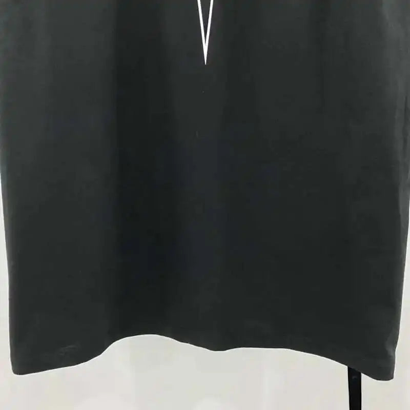 HKSH Spring Summer New Men's Tide Dark Cotton Form Five Star Printed Pattern Cotton T-shirts Half Sleeve Women Chic Tees HK2006