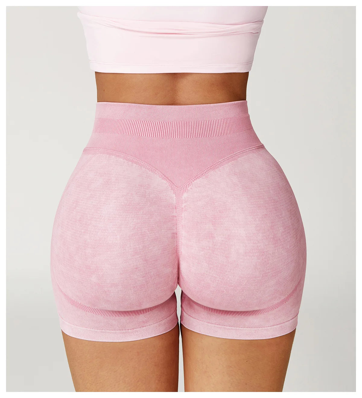 Apex Ritual – レディースハイウエストヨガショートパンツ – サンドウォッシュ スクワットプルーフ トレーニングショートパンツ