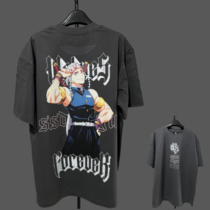 Apex Ritual – アニメプリント メンズクルーネックTシャツ – ゆったりカジュアル フィットネストレーニング コットンTee