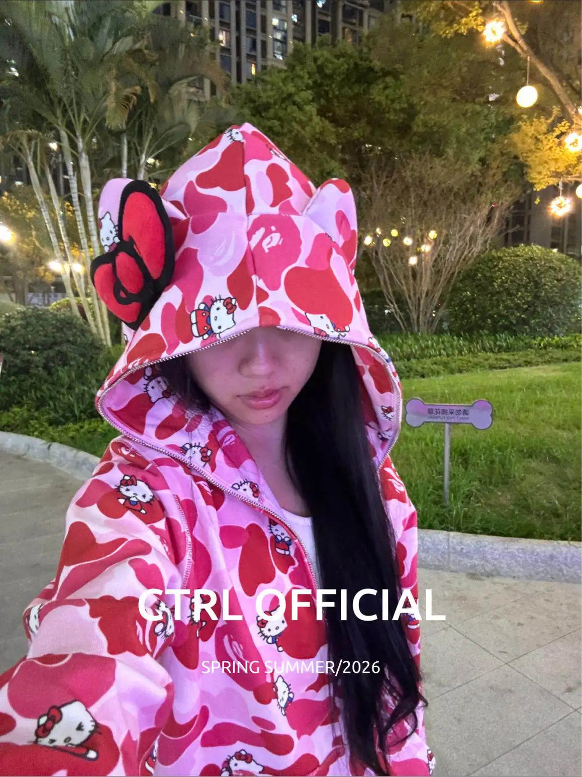 In  Stock  Anime Hello Kittys Hooded Jacket Girl Commuting Coat Jacket Kuromi Anime 3d Ears Hooded Cute Leopard Print Clothes