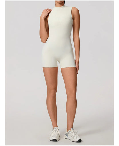 Apex Ritual – Sleeveless Yoga Bodysuit Women – High Stretch Push Up Fitness Jumpsuit