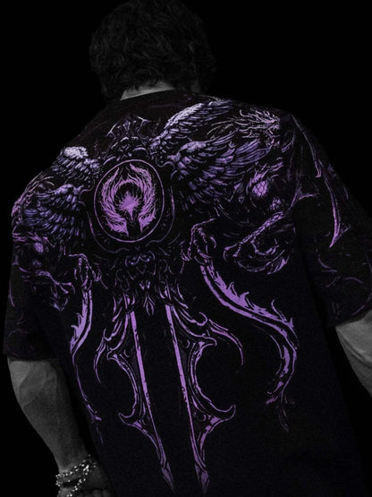 BREATHEDIVINITY Goth dark style pure cotton sports fitness men's short-sleeved t-shirt