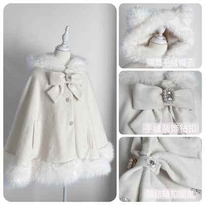 Women's Lolita Cat-Ear Wool Cape