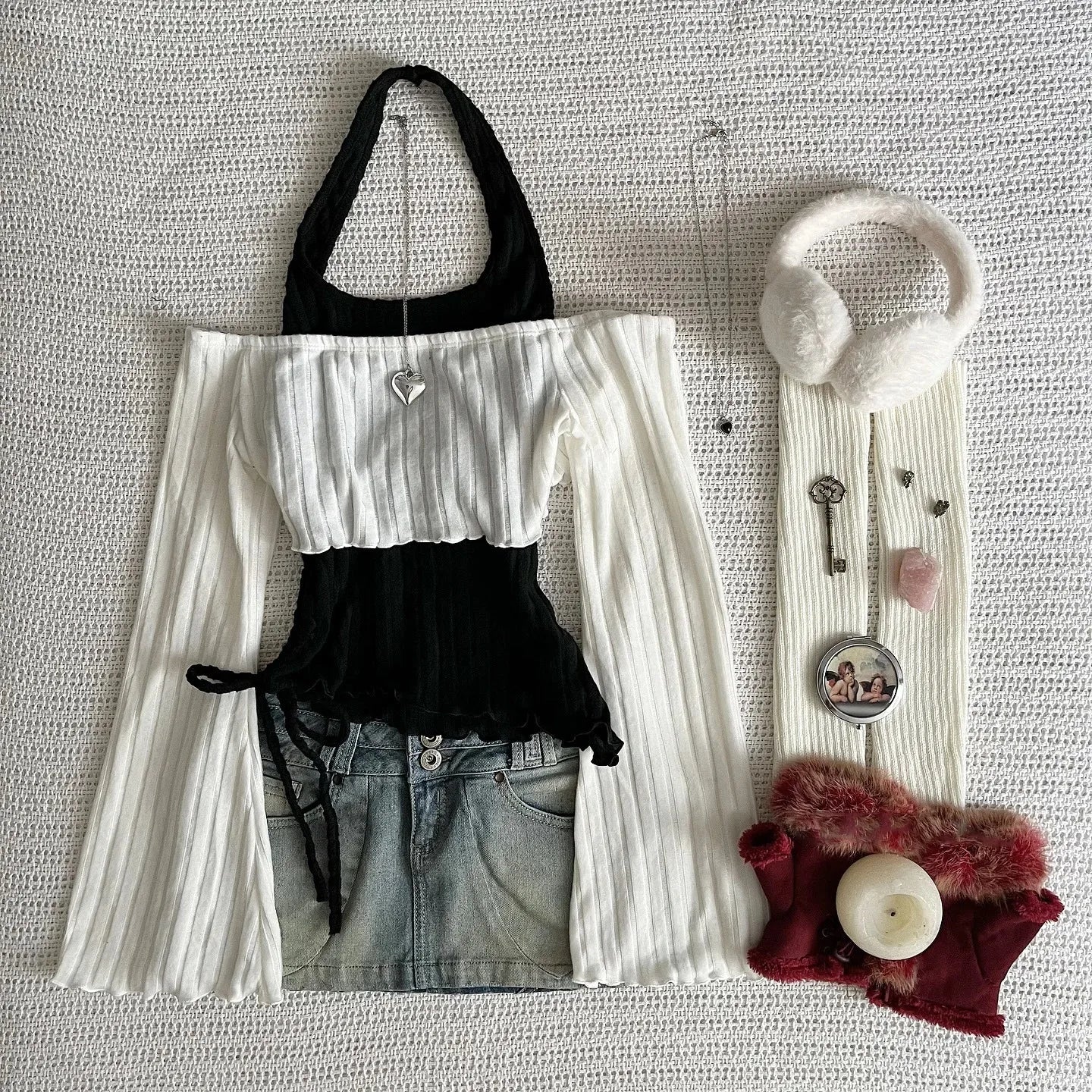 Women's Gothic Floral Oversized Long-Sleeve T-Shirt