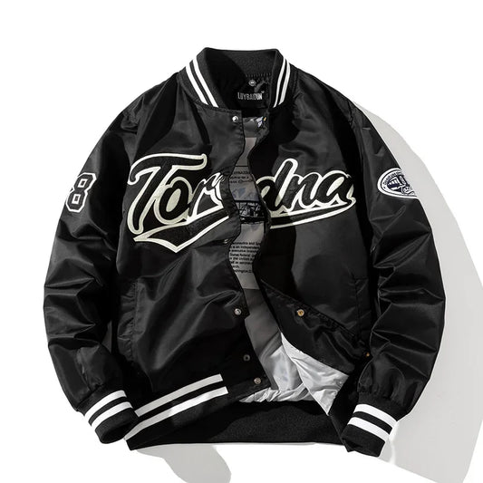 Men's Vintage Streetwear Embroidered Bomber Jacket