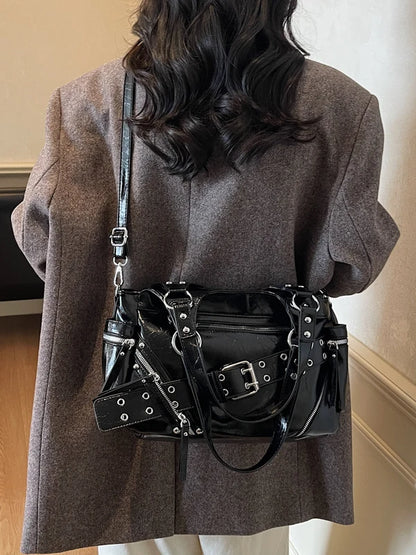 Fashionable Large Capacity Rivet Street Style Women's Tote Bag Shoulder - APEX RITUAL women's bags