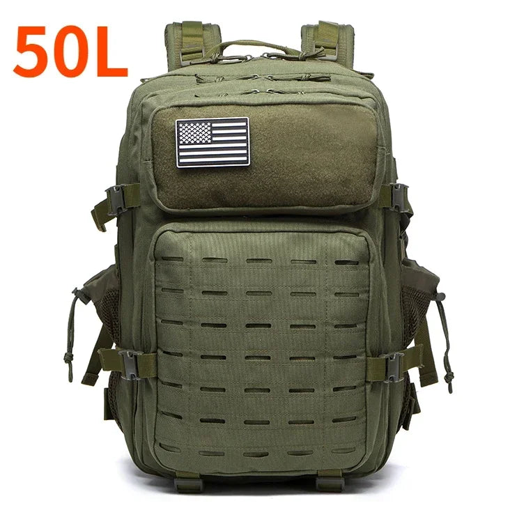 25L/50L Tactical Backpack Bag Hunting MOLLE Backpack GYM for Men Outdoor Hiking Travel Rucksack Witch 2 Bottle Holders