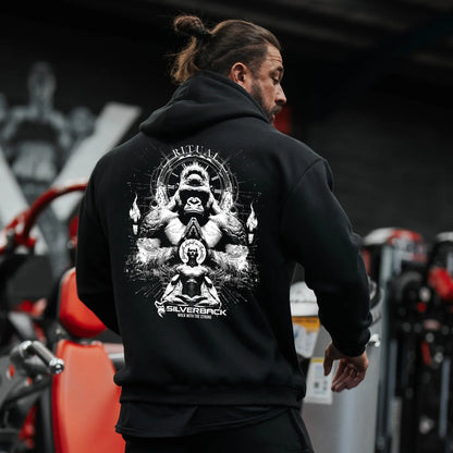 Apex Ritual – メンズジムフィットネスパーカー – 秋長袖フード付きプルオーバープリントスウェットシャツ