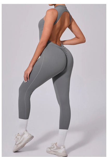 Women's Workout Black Jumpsuit