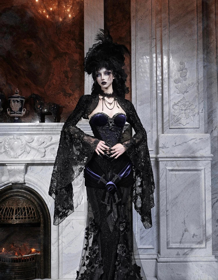 Women's Gothic Velvet Corset Waist Top