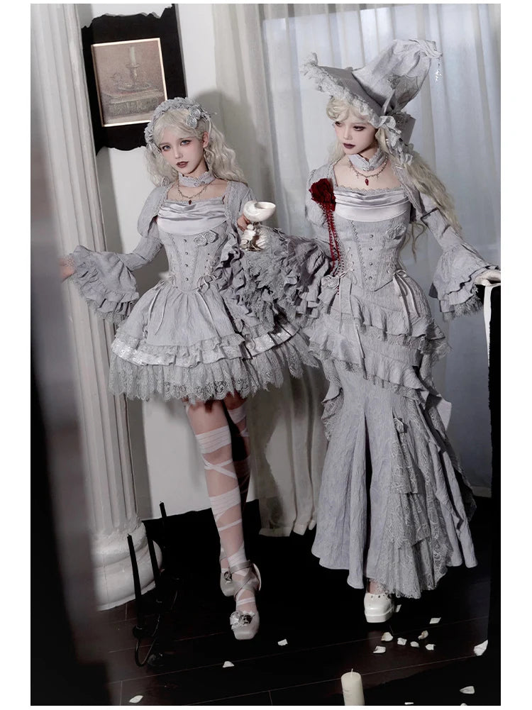 Women's Gothic Camisole Fishtail Skirt Set