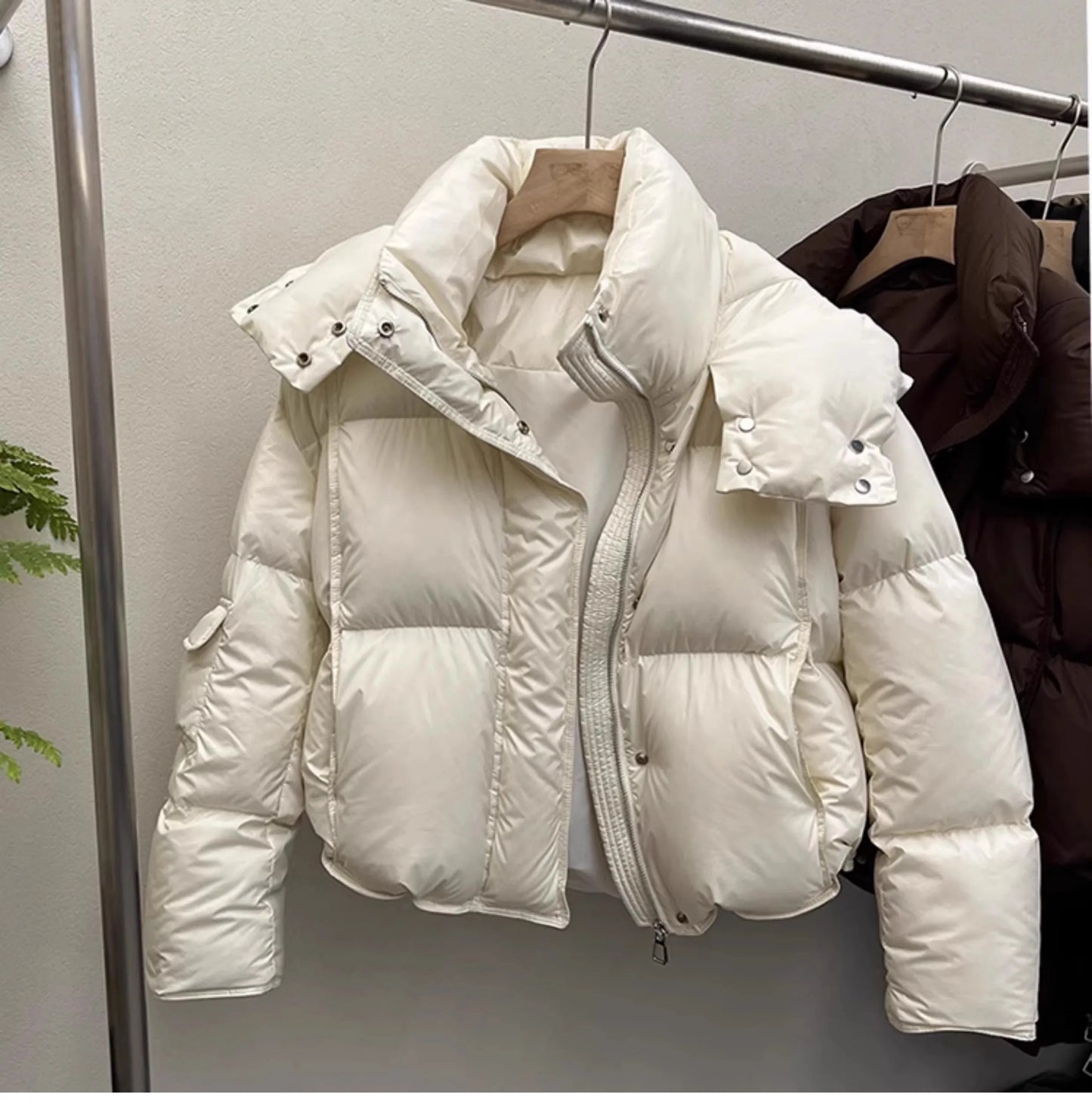 2024 Oversize Cotton Jaet Women's Loose Bread Sle ort Coat Small Design Sense Friend Matching Thiened Polyester Filling