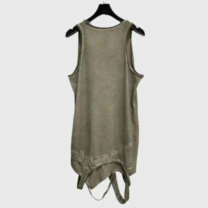 HKSH Spring Summer New Men Dark Punk Waste Land Style Trend Spliced Niche Design Sleeveless T-shirt Dark Cotton Tank Tops HK4539