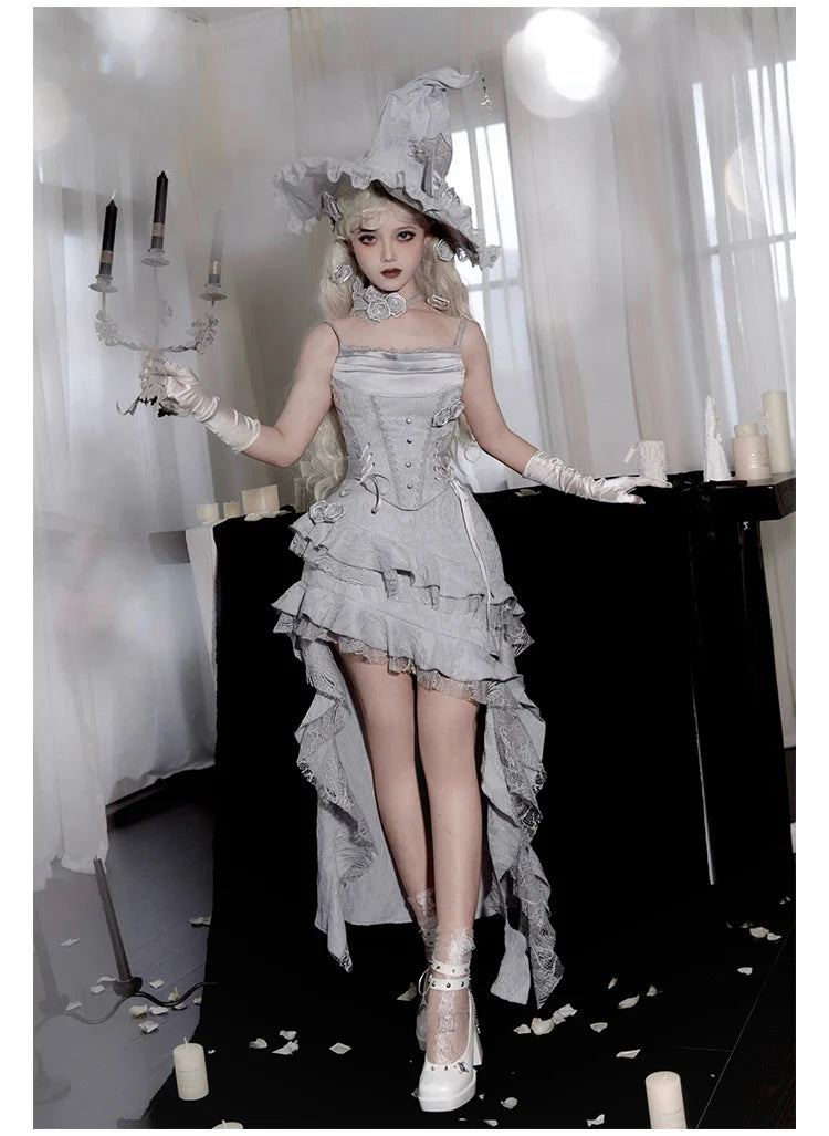 Women's Gothic Camisole Fishtail Skirt Set