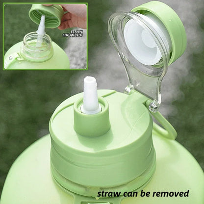 Apex Ritual – ストロー付きスポーツウォーターボトル2L – 目盛り付き大容量フィットネスボトル